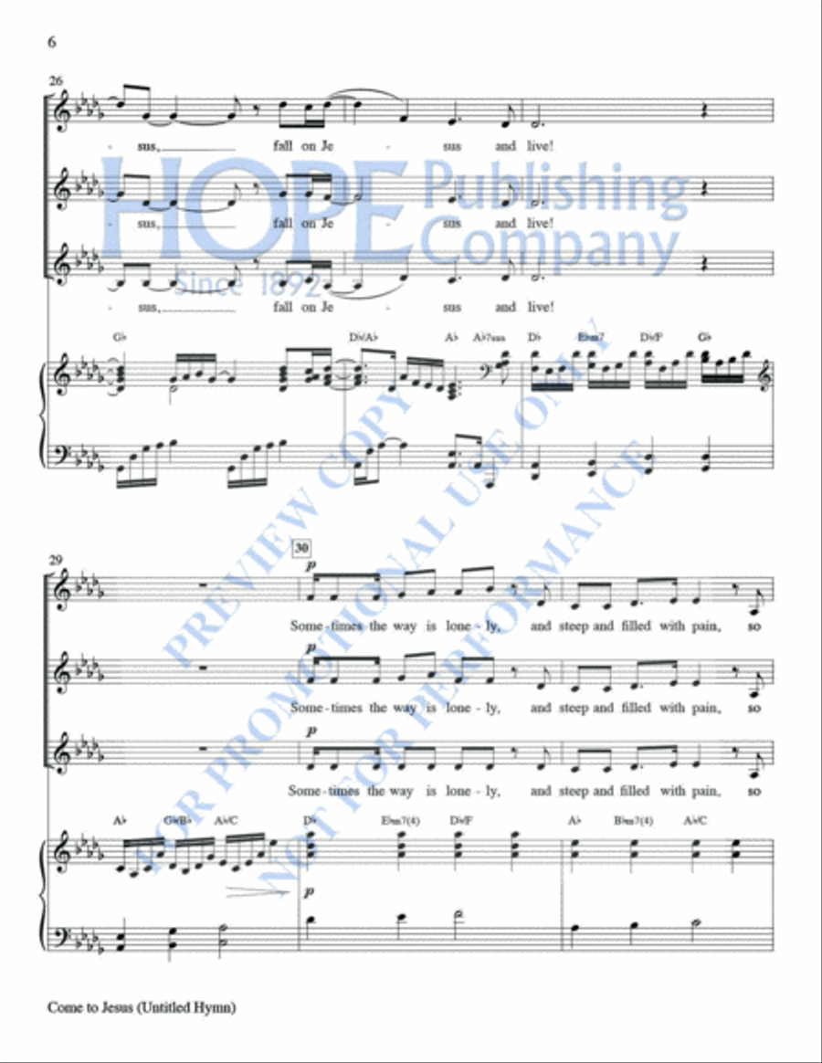 Come to Jesus (Untitled Hymn) Women's Choir scores gallery preview page 7