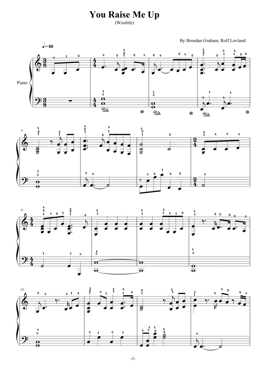 You Raise Me Up Easy Piano scores gallery preview page 1