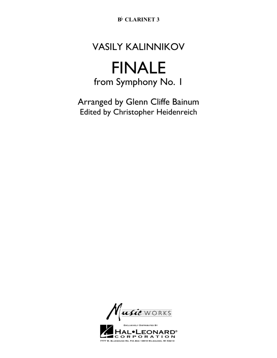 Finale from Symphony No. 1 - Bb Clarinet 3