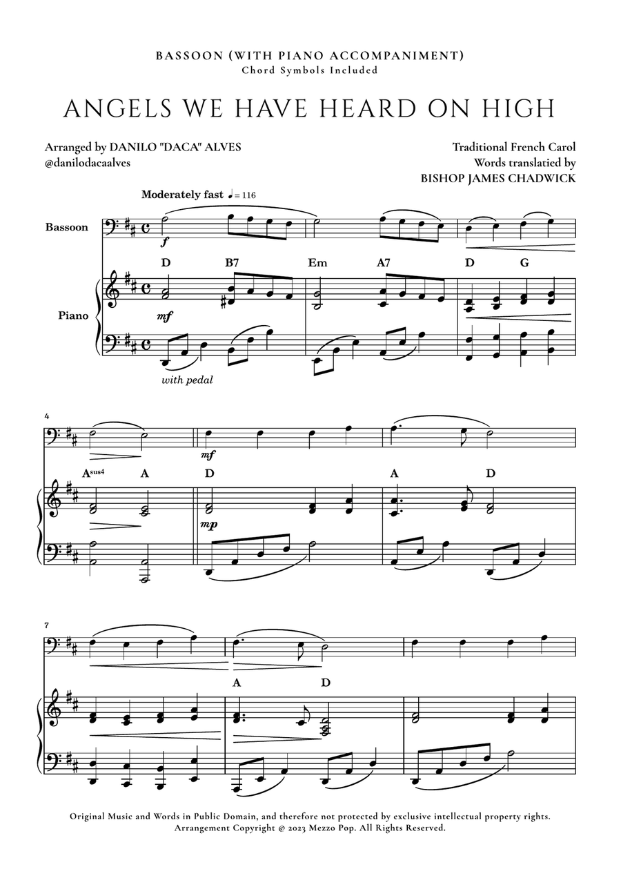 Angels We Have Heard On High Bassoon scores gallery preview page 1