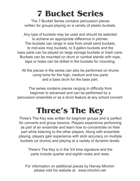 7 Bucket Series - Three's The Key image number null