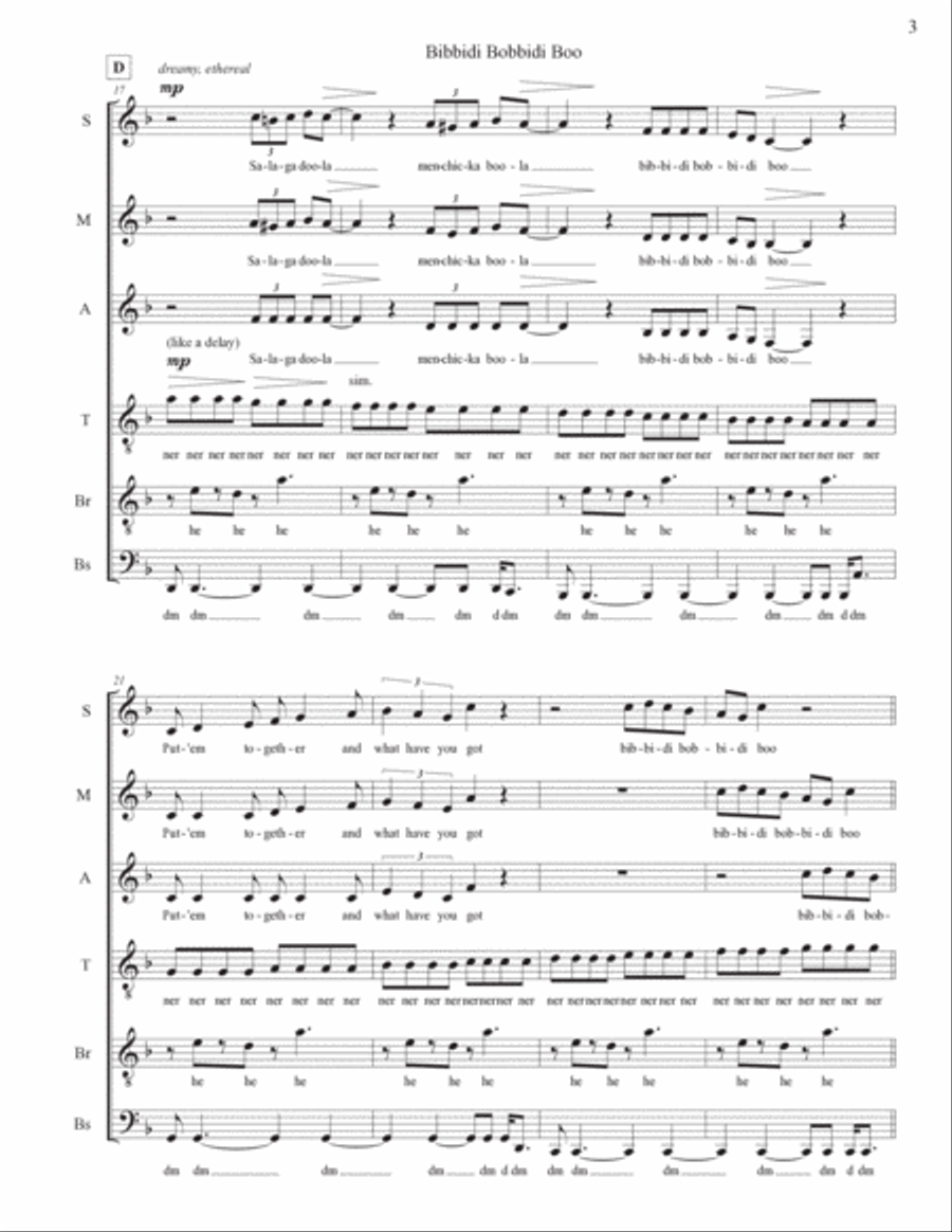 Bibbidi-bobbidi-boo (the Magic Song) Divisi scores gallery preview page 3