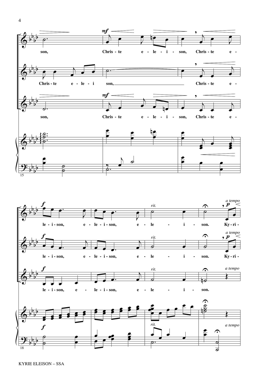 Kyrie Eleison Kyrie Eleison SSA scores gallery preview page 3