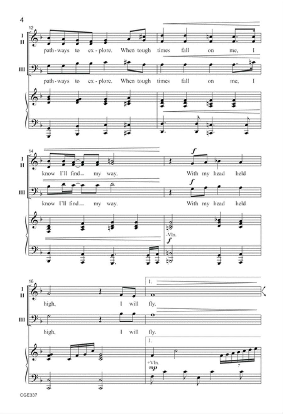 I Will Fly - Three-part Mixed 3-Part scores gallery preview page 4