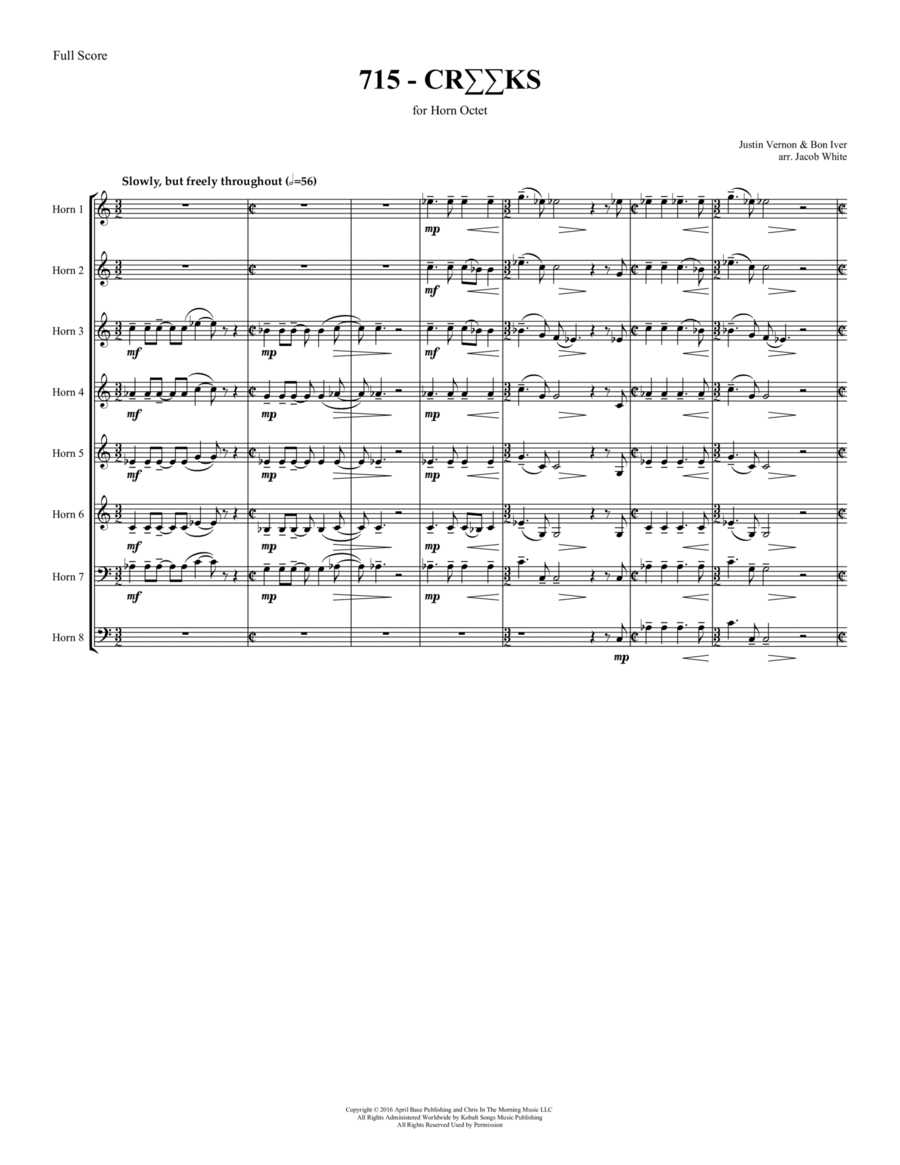 715 - Creeks A Cappella scores gallery preview page 1