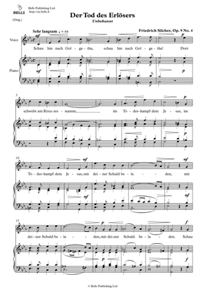 Der Tod des Erlosers, Op. 9 No. 4 (Solo song) (Original key. C minor)