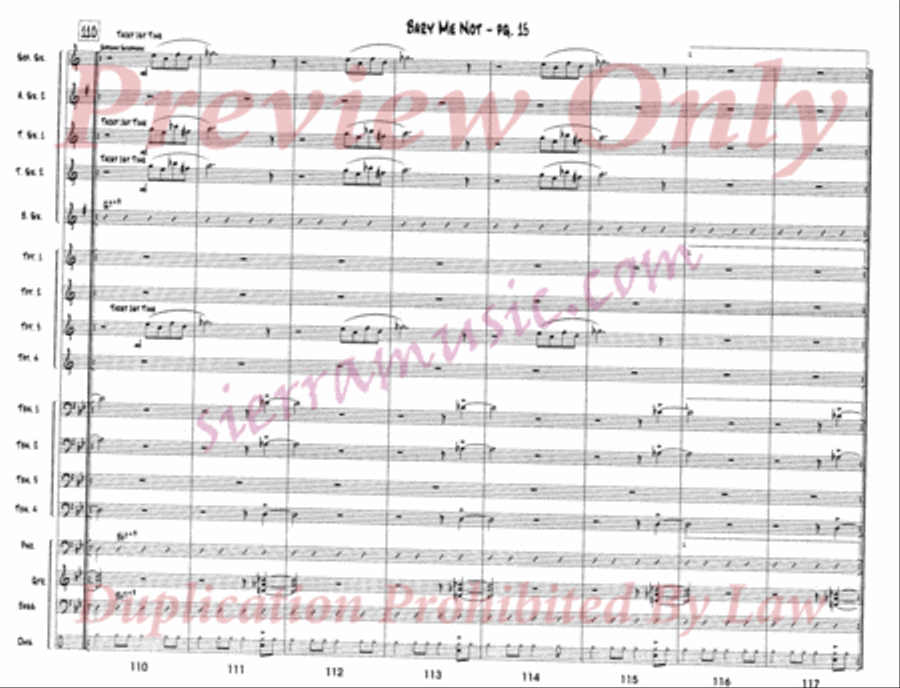 Bary Me Not Big Band scores gallery preview page 16