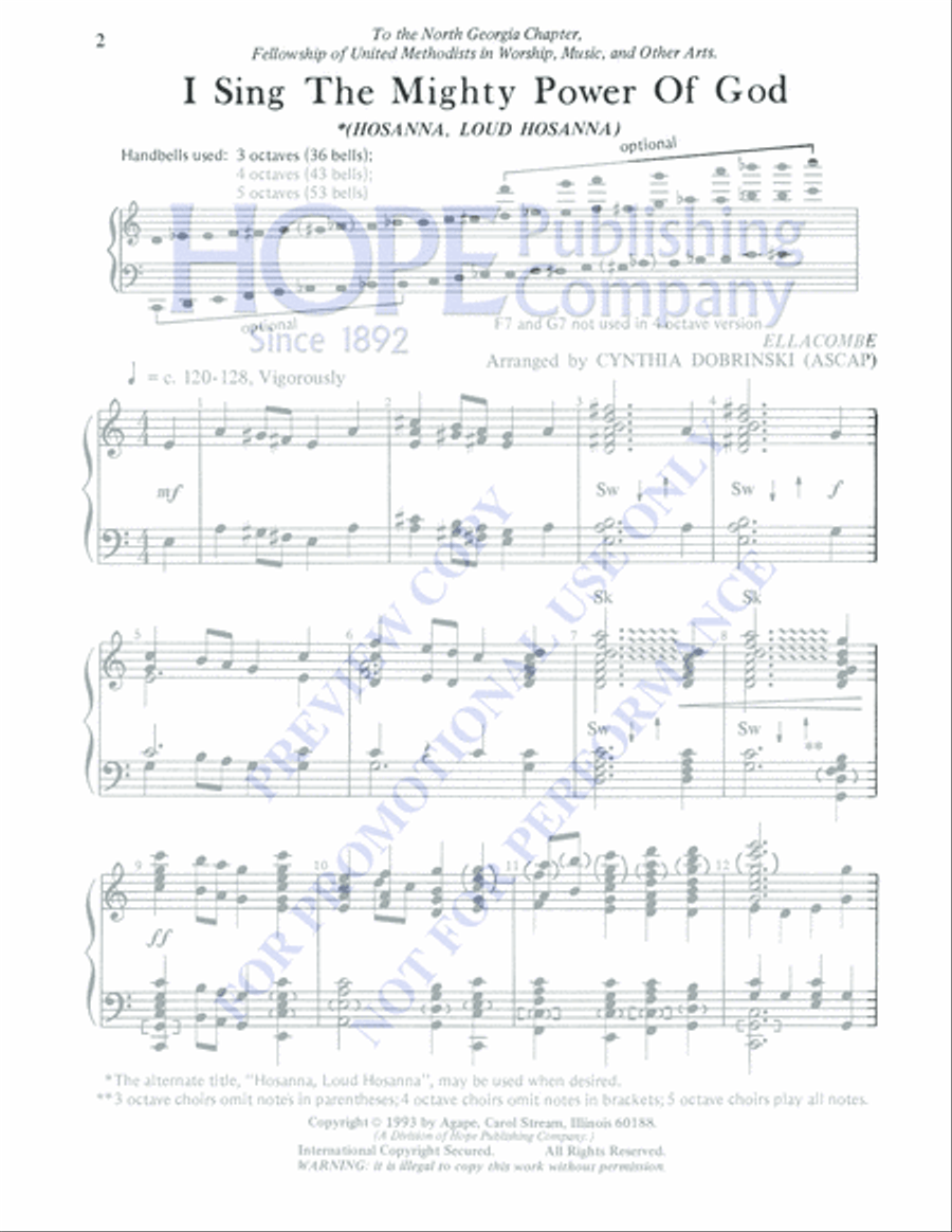 I Sing the Mighty Power of God 5-Octaves scores gallery preview page 2