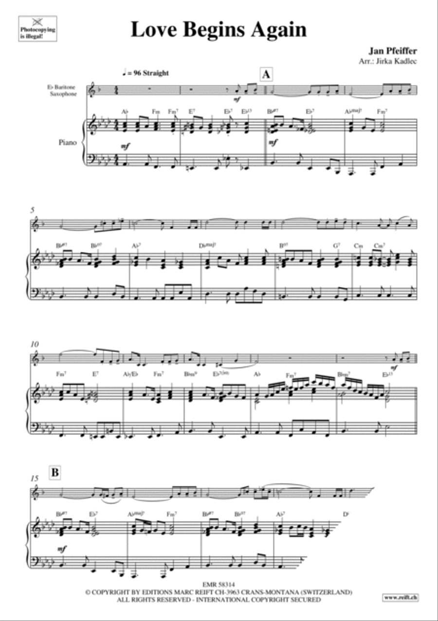 Love Begins Again Baritone Saxophone scores gallery preview page 4