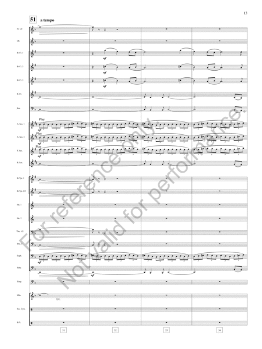 Leaves That Descend To No Drum Concert Band scores gallery preview page 14
