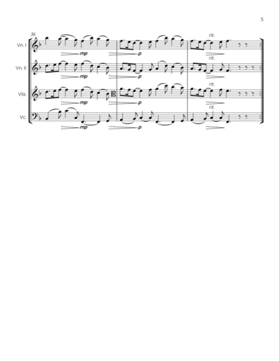 Scarlatti Piano Sonata K. 446 arranged for string trio String Trio scores gallery preview page 5