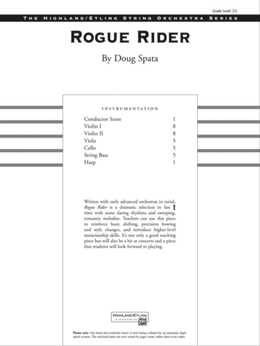 Rogue Rider: Score String Orchestra scores gallery preview page 1