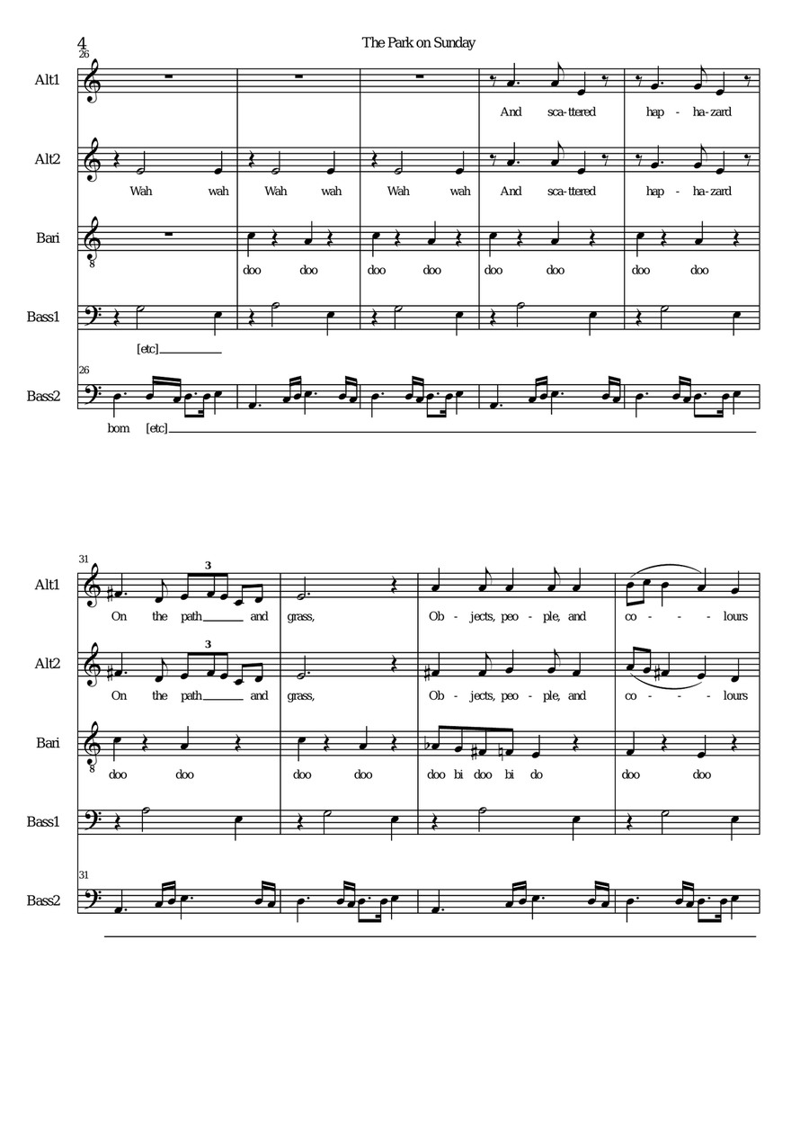 The Park on Sunday for men's voices Choir scores gallery preview page 4