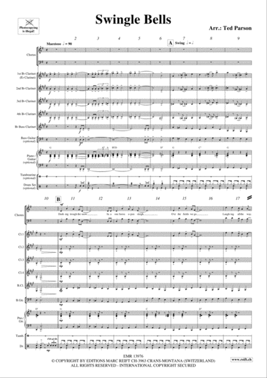 Swingle Bells Clarinet Quintet scores gallery preview page 4