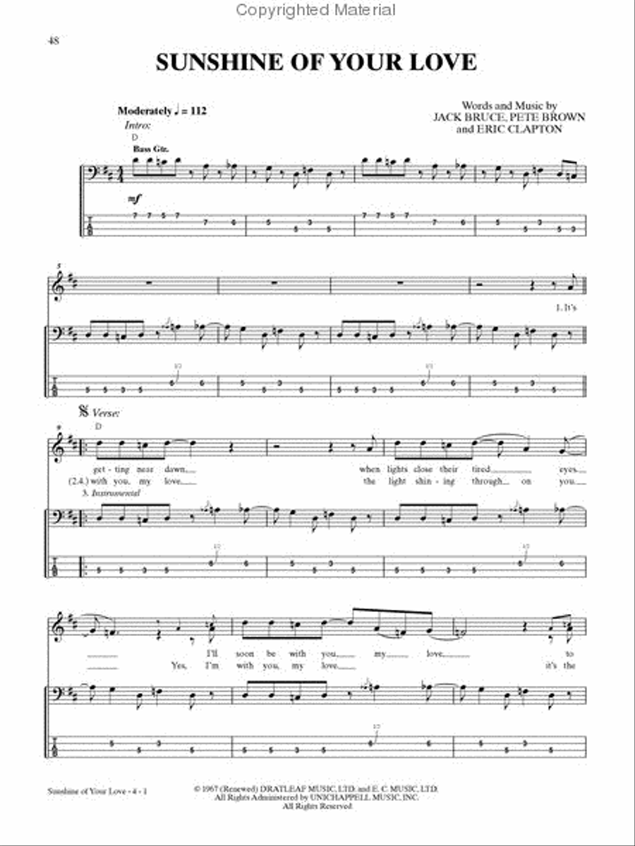Best of Jack Bruce Bass Guitar Tablature scores gallery preview page 2