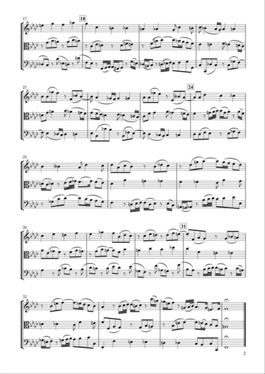 Sinfonia No.9 BWV.795 for String Trio String Trio scores gallery preview page 2