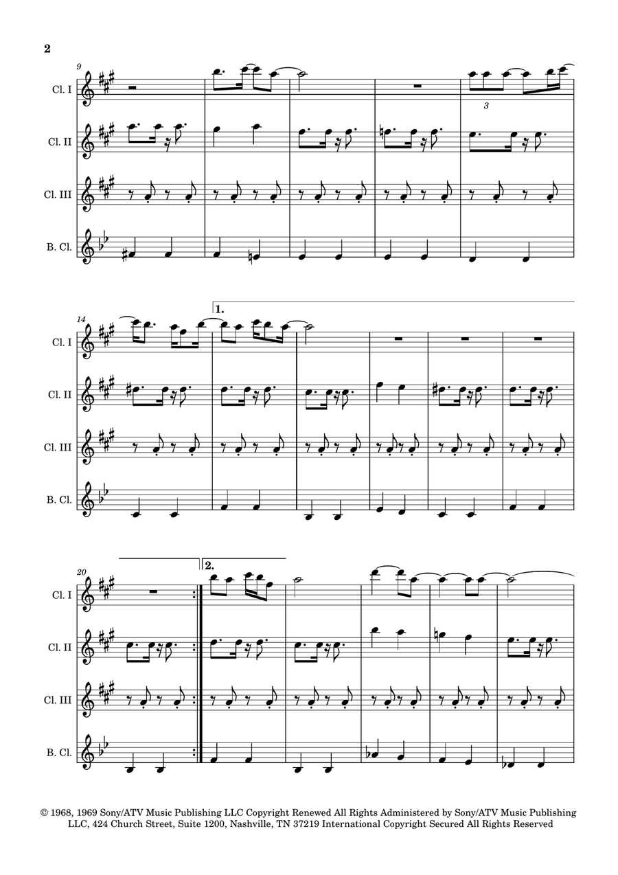 Blackbird Clarinet Quartet scores gallery preview page 2