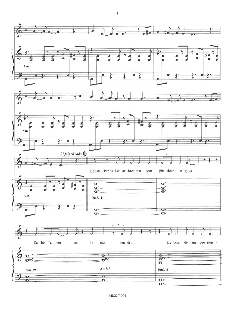 Langue De Bois Piano, Vocal scores gallery preview page 3