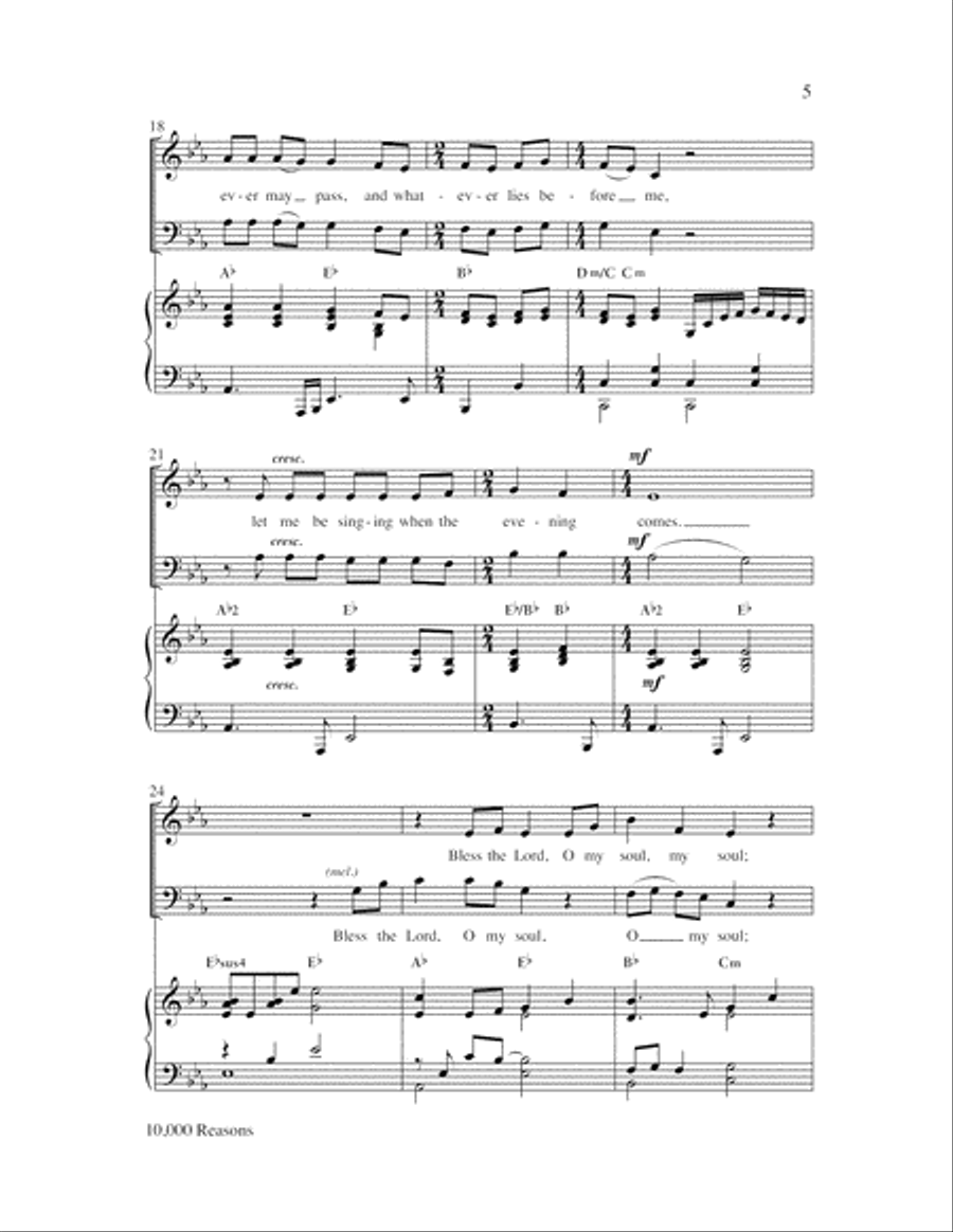 10,000 Reasons (Bless the Lord) 4-Part scores gallery preview page 5