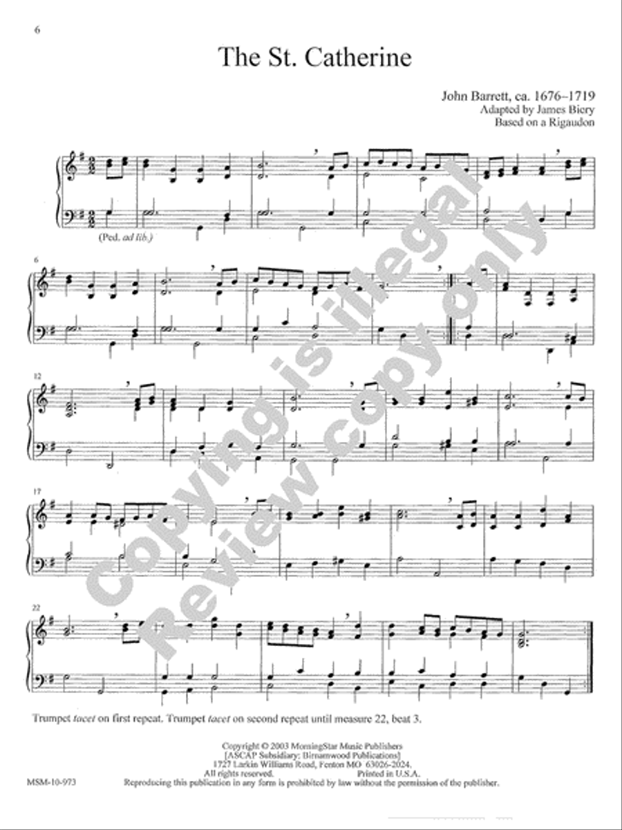 Rigaudons for Weddings and Service Playing Trumpet scores gallery preview page 9
