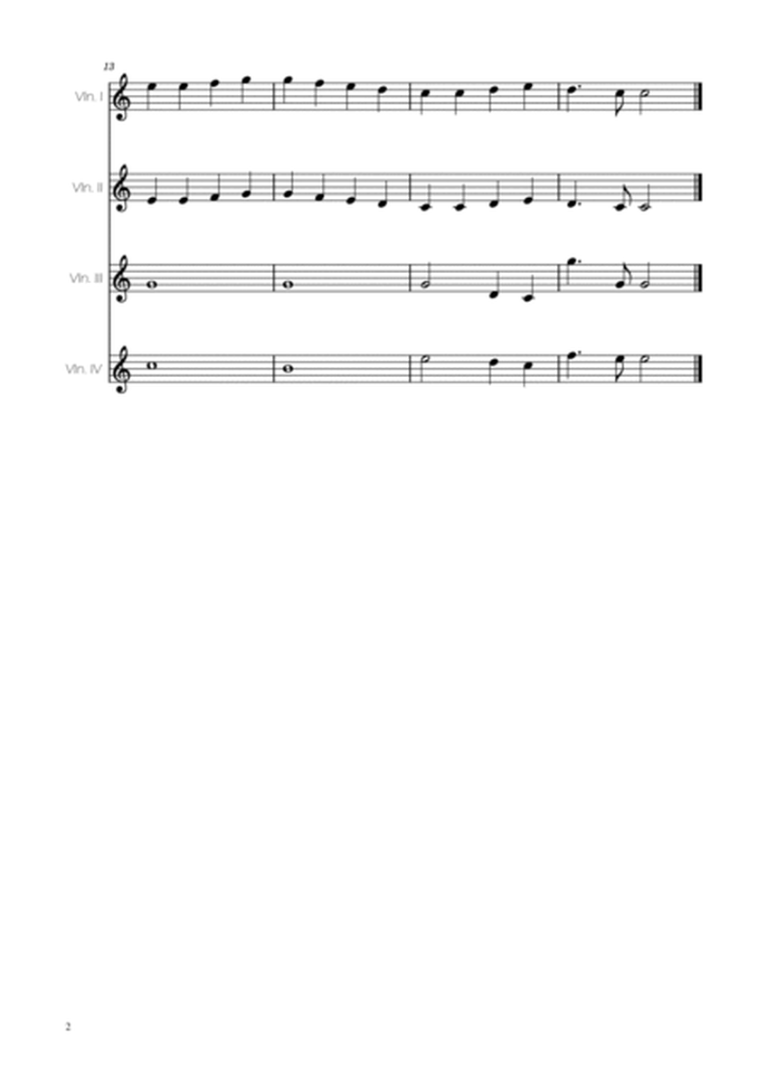 Ode To Joy - Easy Violin Quartet image number null