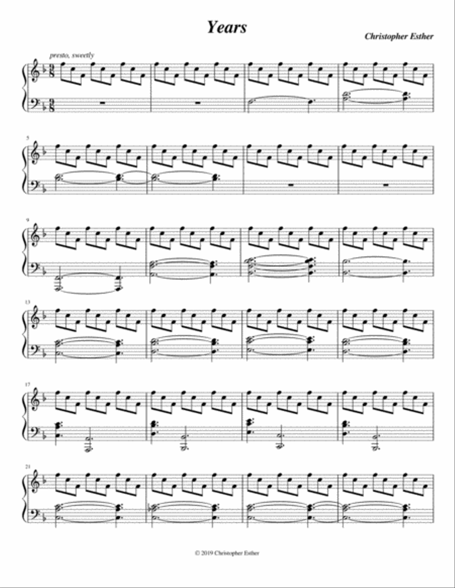 Years Years Piano Solo scores gallery preview page 1