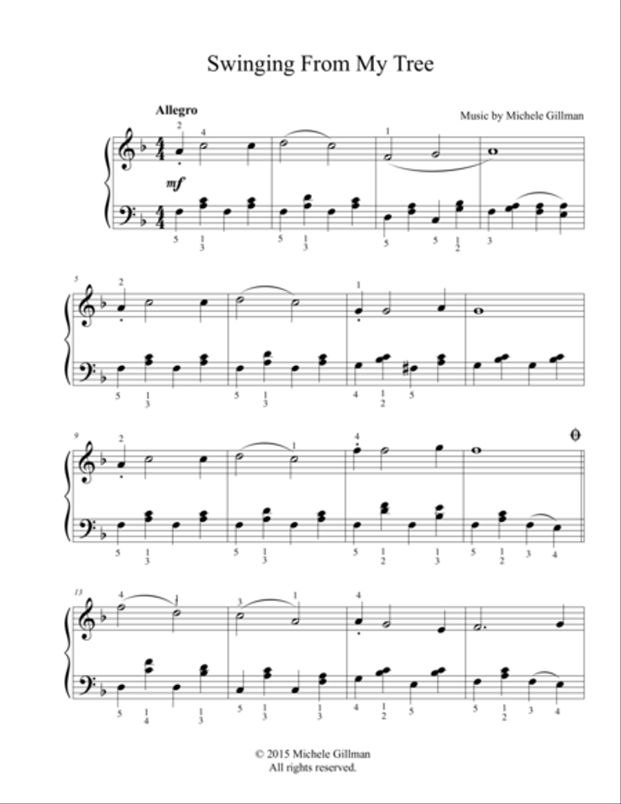 Swinging From My Tree Piano Solo scores gallery preview page 1