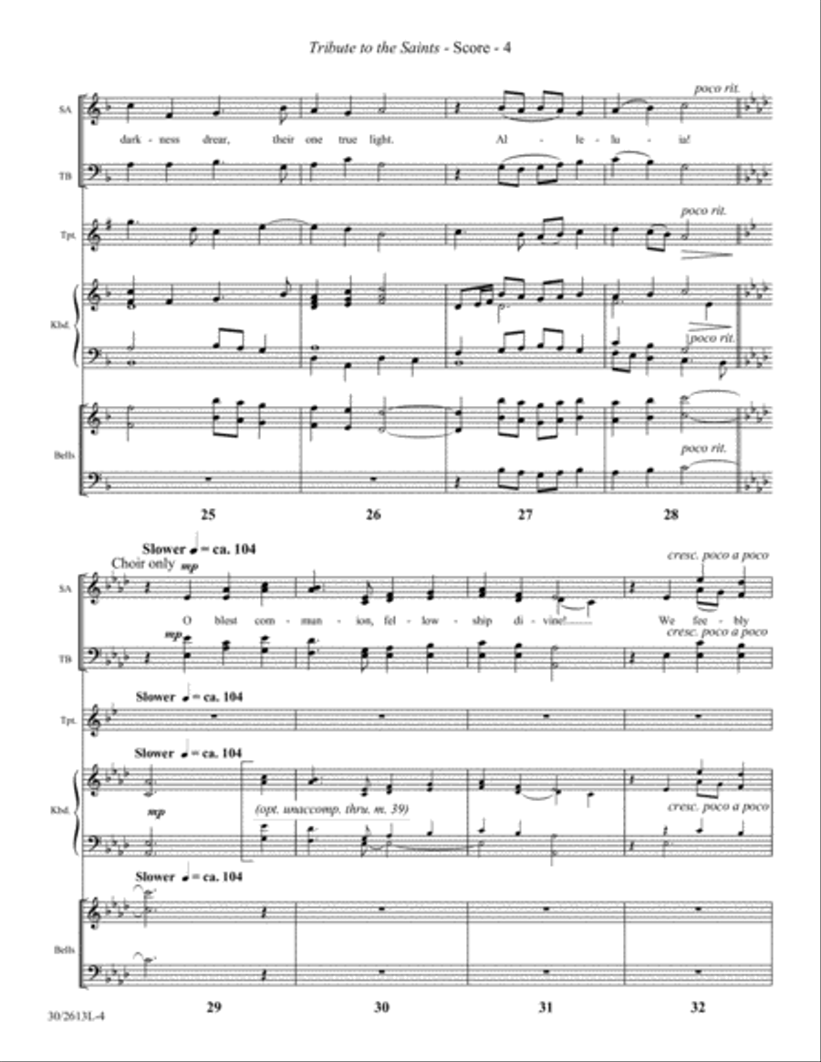 Tribute to the Saints - Trumpet and Handbells Score and Parts 3-Octaves scores gallery preview page 6