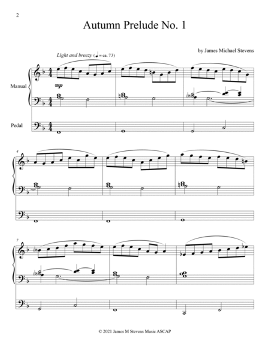 Autumn Preludes for Organ, Nos. 1-5 Organ Solo scores gallery preview page 2