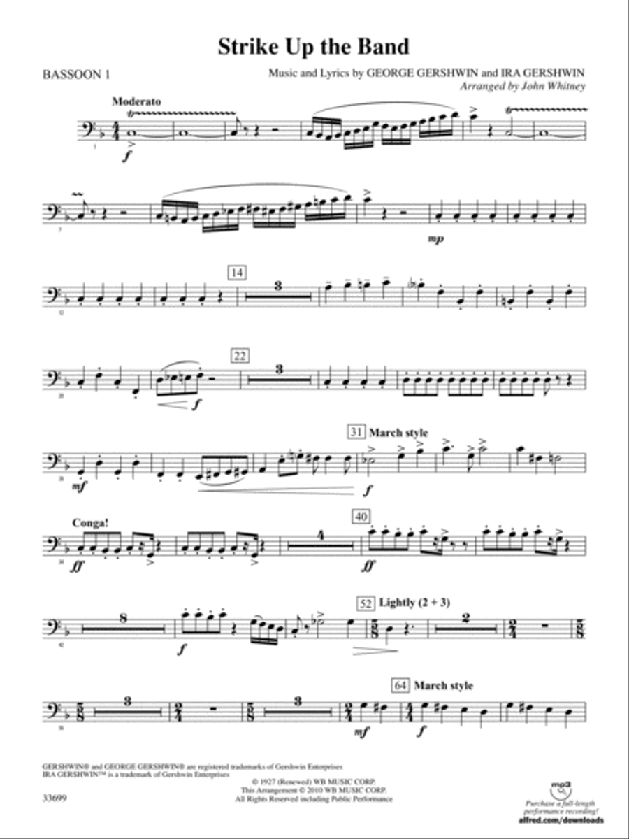 Strike Up the Band: Bassoon Full Orchestra scores gallery preview page 1