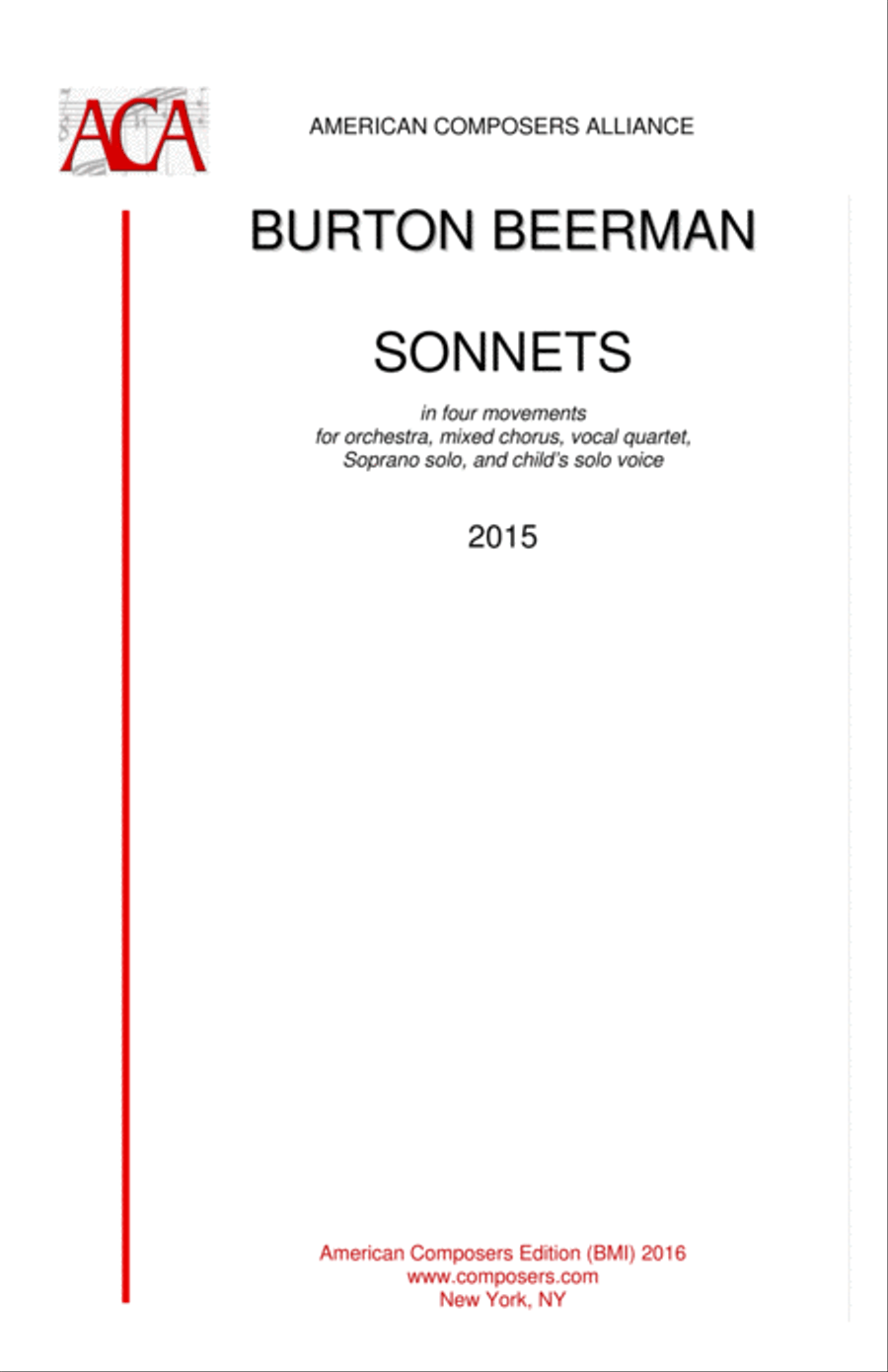[Beerman] Sonnets 4-Part scores gallery preview page 1