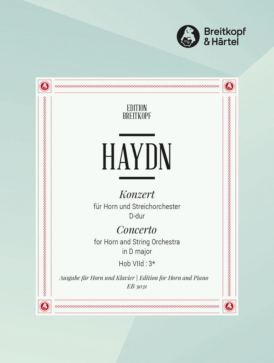 Horn Concerto in D major Hob VIId:3 Piano Accompaniment scores gallery preview page 1