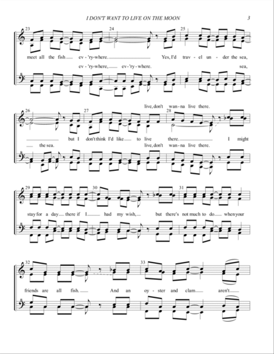 I Don't Want To Live On The Moon SSAA scores gallery preview page 3