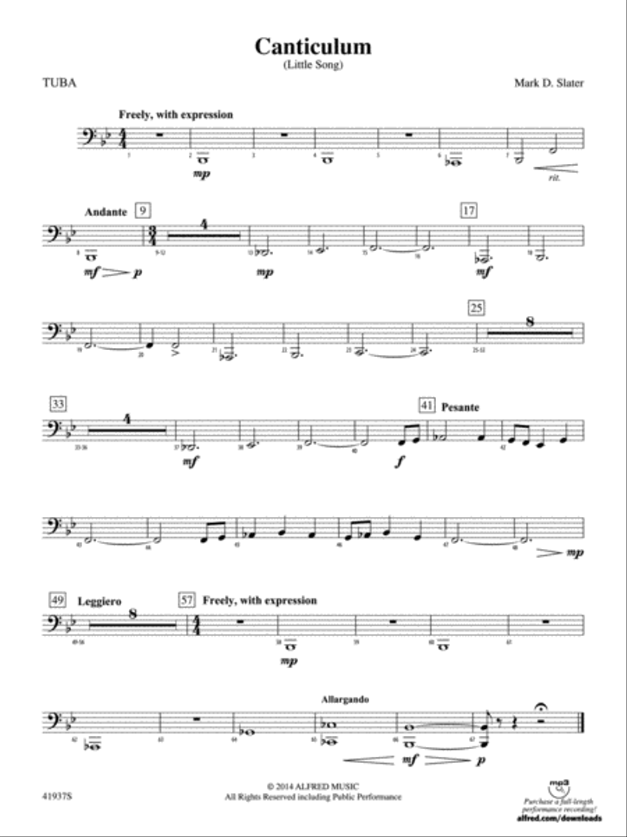 Canticulum: Tuba Concert Band scores gallery preview page 1