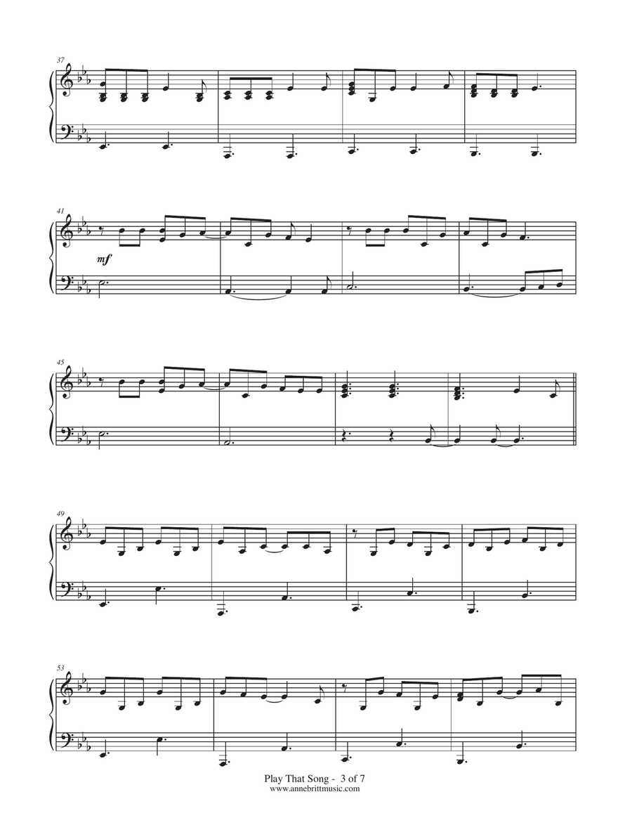 Play That Song Piano Solo scores gallery preview page 3