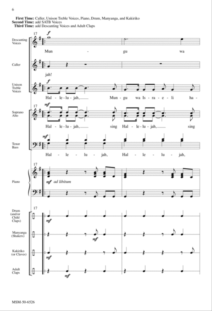 Hallelujah, Mungu wa Israeli 4-Part scores gallery preview page 4