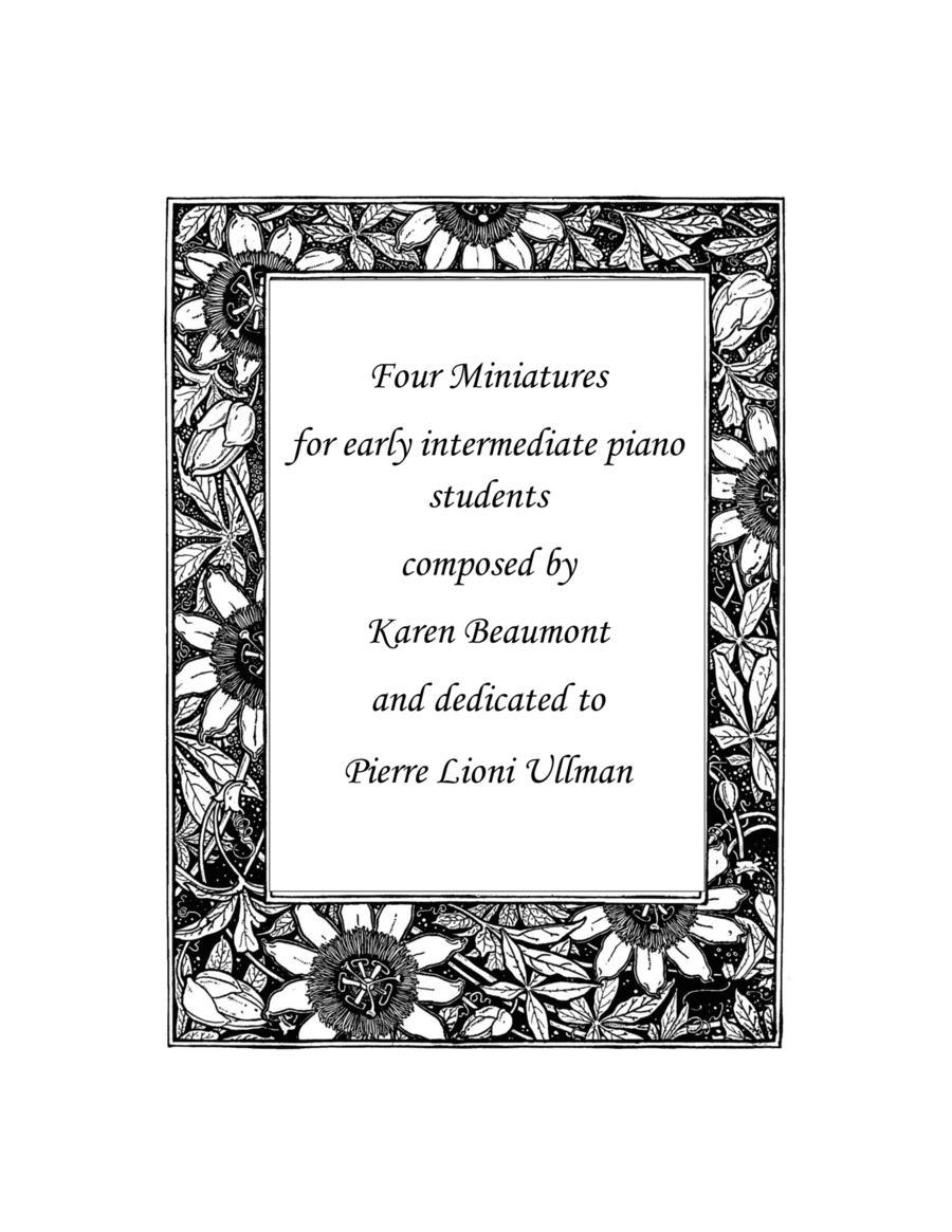 Four Miniatures for Early Intermediate Piano Students Piano Method scores gallery preview page 1