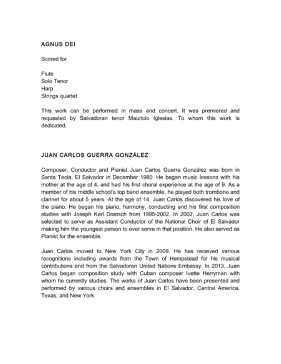 Agnus Dei (Full Score) Small Ensemble scores gallery preview page 2