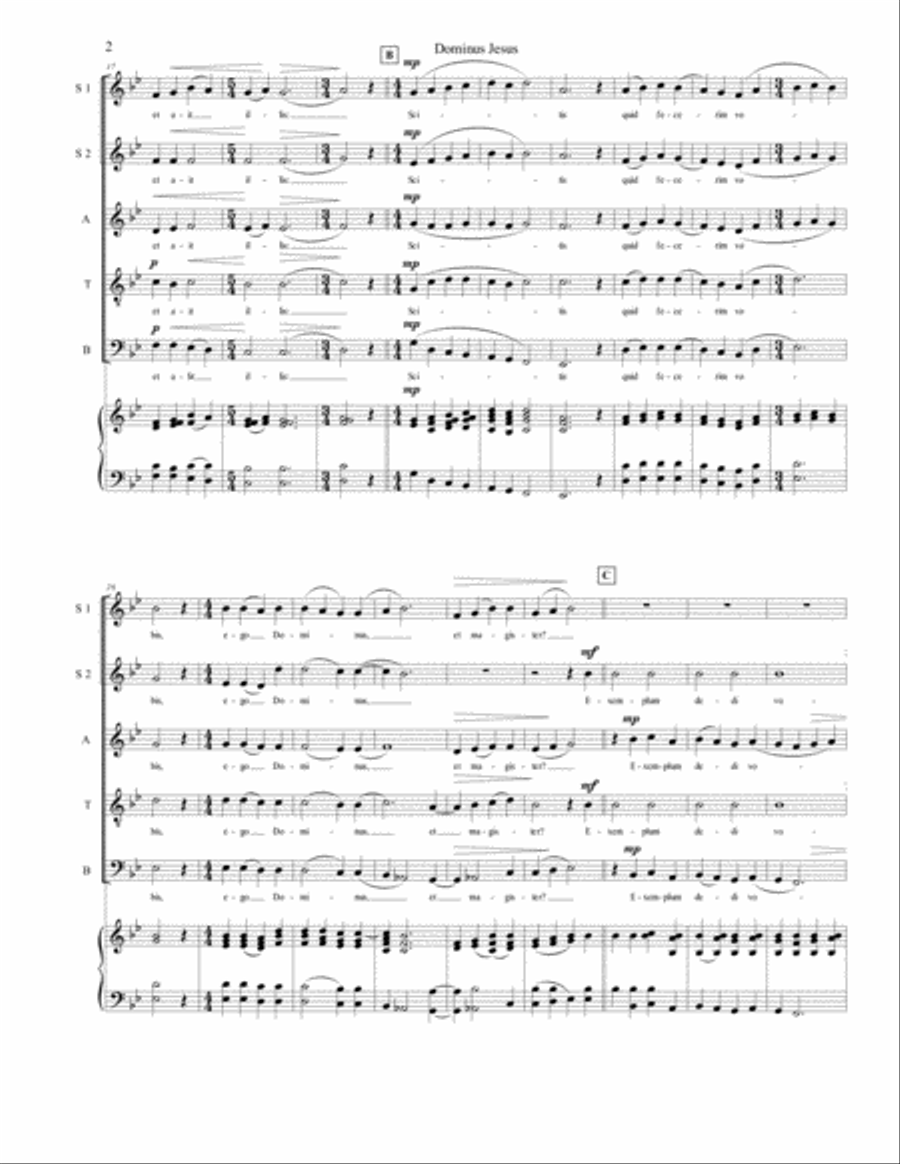 Dominus Jesus 4-Part scores gallery preview page 2