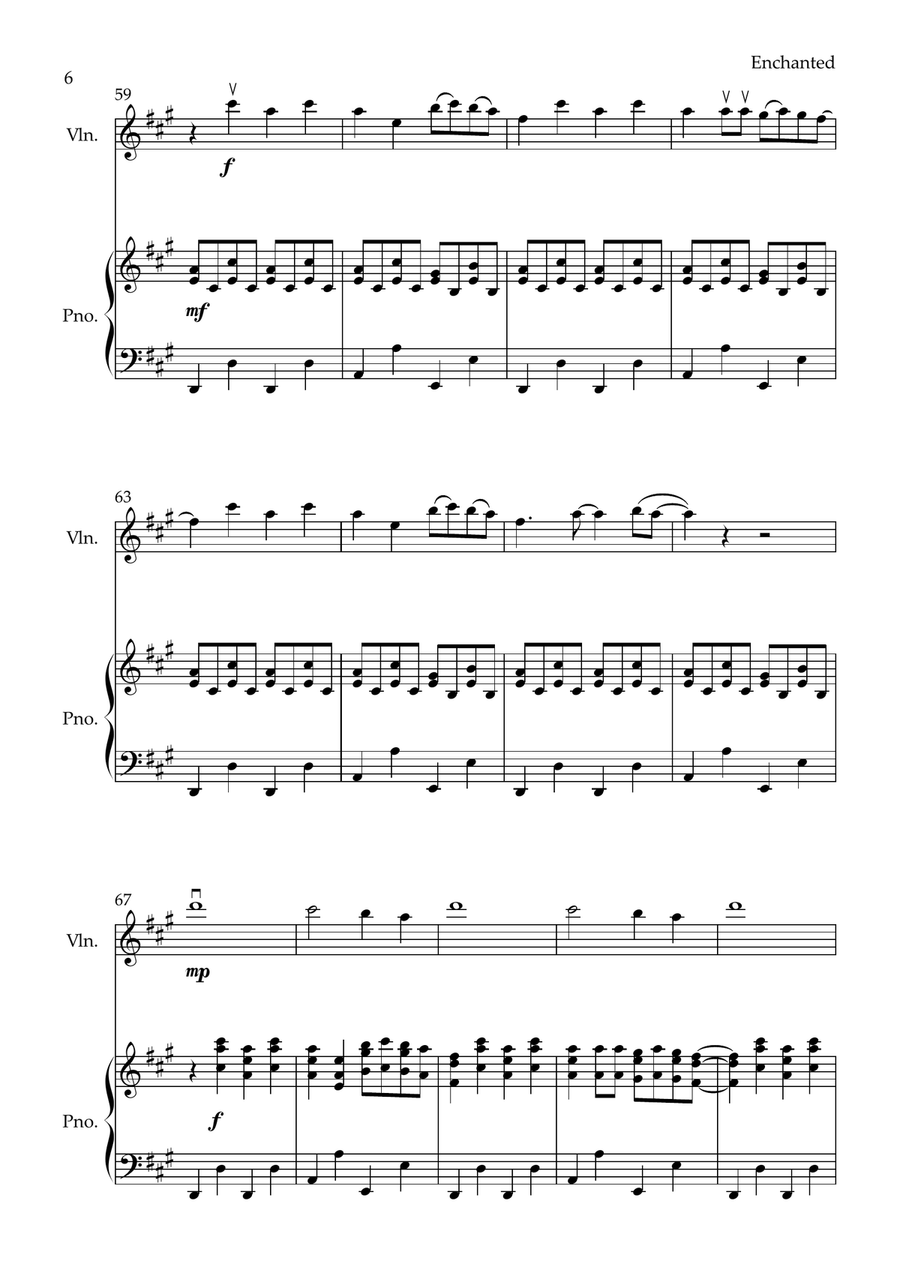 Enchanted Violin Solo scores gallery preview page 6