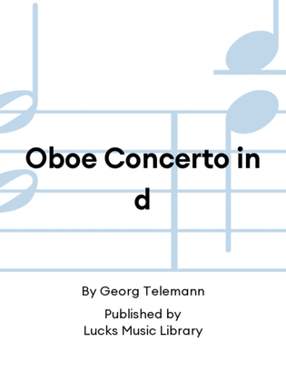 Book cover for Oboe Concerto in d