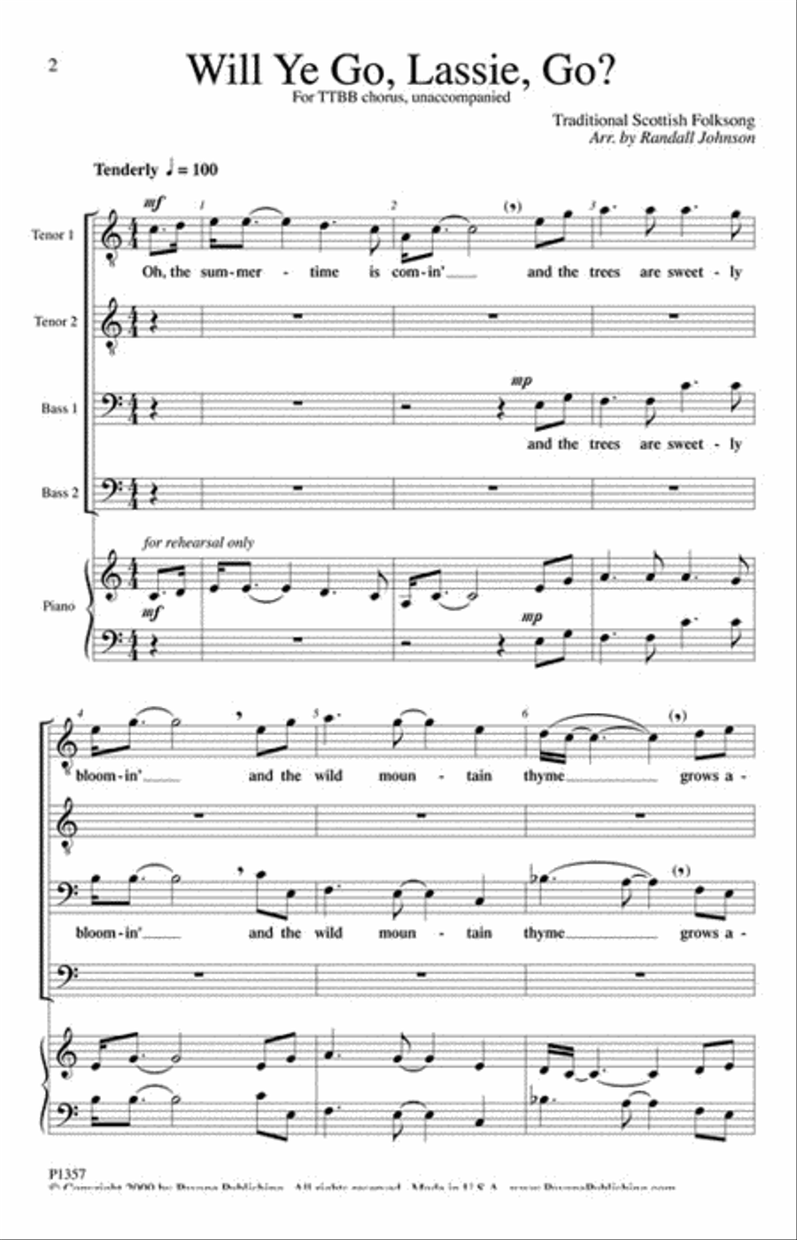 Will Ye Go, Lassie, Go? Will Ye Go, Lassie, Go? TTBB scores gallery preview page 2