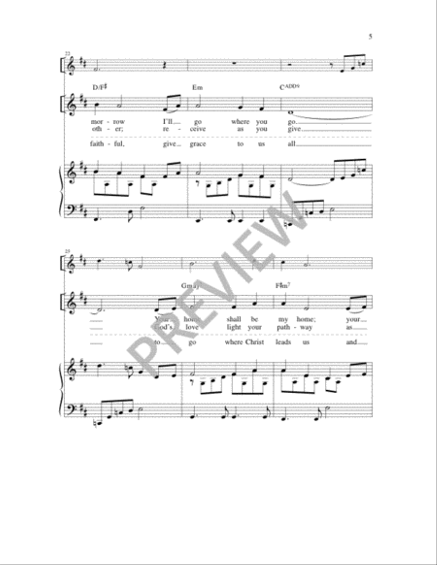 Today and Tomorrow Unison Choir scores gallery preview page 5