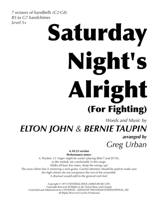 Saturday Night's Alright (for Fighting)