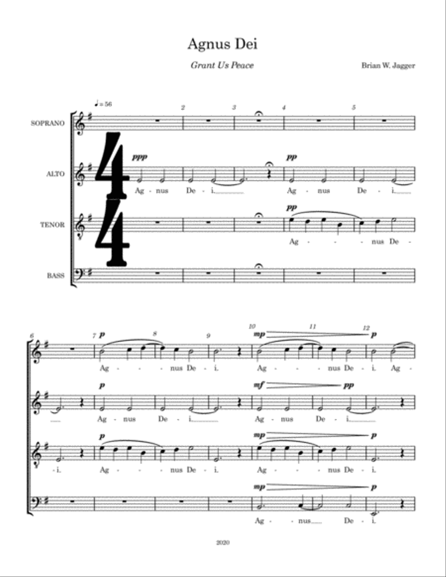 Agnus Dei - Give Us Peace 4-Part scores gallery preview page 2