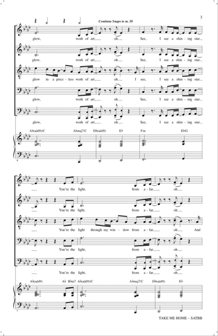 Take Me Home (arr. Roger Emerson) SATBarB scores gallery preview page 2