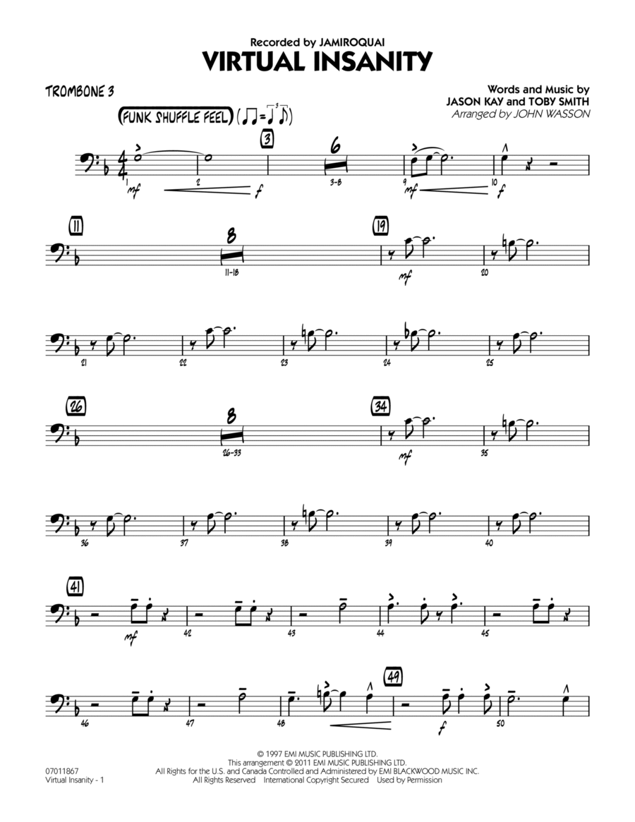 Virtual Insanity Trombone 3 by Jamiroquai Jazz Ensemble