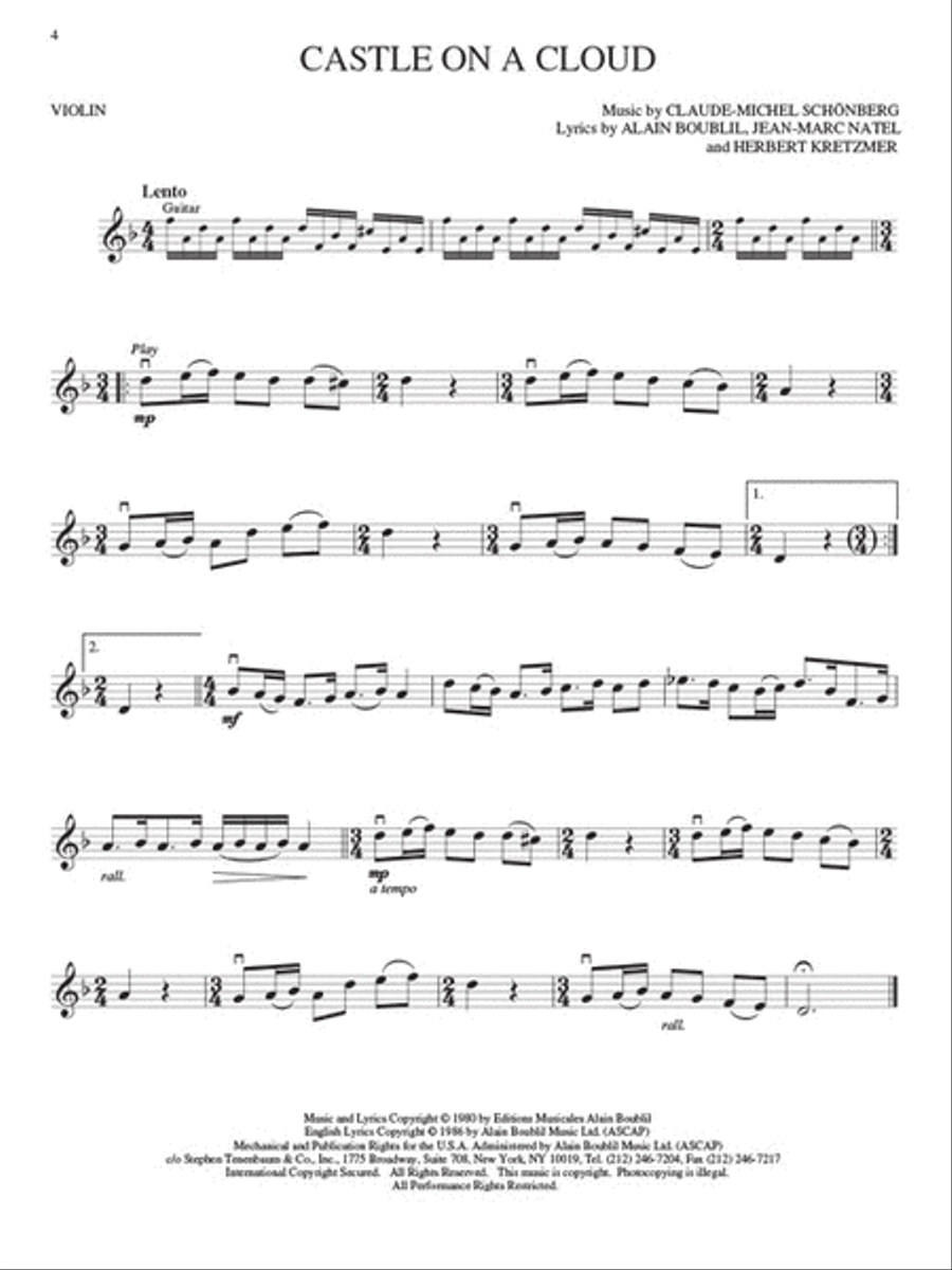 Les Misérables Les Misérables Violin Solo scores gallery preview page 3