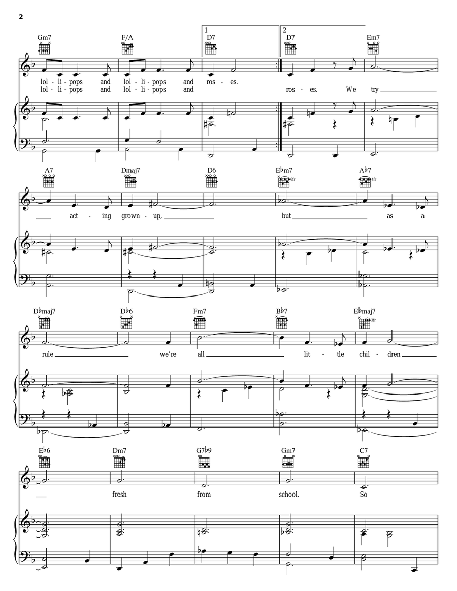 Lollipops And Roses Piano, Vocal, Guitar scores gallery preview page 2