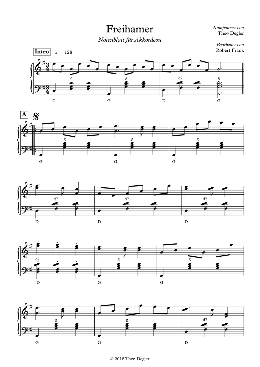 Freihamer Walzer Accordion scores gallery preview page 1